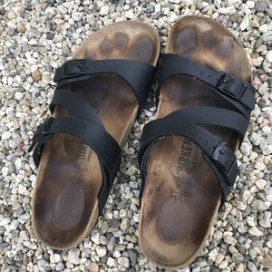 BIRKENSTOCK Salina Birko-Flor Black Multi-strap Sandals Slides 37 (US6.5) N